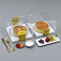 Boîte à gâteaux, desserts et pains carrée transparente de 4 pouces en PET jetable de qualité alimentaire, écologique, personnalisable avec impression, fabriquée au Guangdong