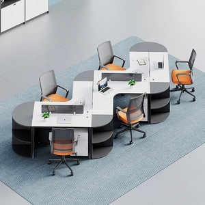 Văn phòng kết hợp khu vực mở màn hình bàn làm việc bàn văn phòng tủ làm việc - Product Image 6