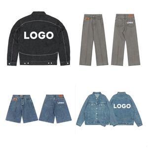 <span class=keywords><strong>Cort</strong></span> Classic Alcatraz Stars Veste en jean étoile à cinq branches brodée Ensemble décontracté ample - Product Image 1