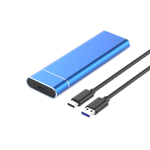 Boîtier de disque dur mobile M2 NVMe double protocole en aluminium bleu, USB3.1 Type-C, SSD externe, nouveau SSD externe M2 B - Product Image 1