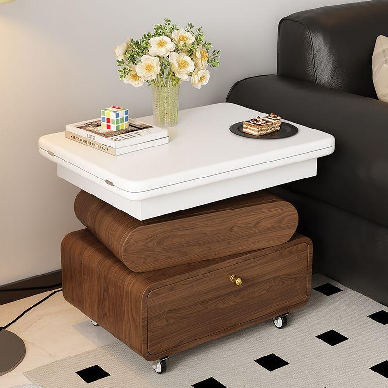 Modern Living Room Furniture: Small Coffee Table, Cream-Colored Storage ...