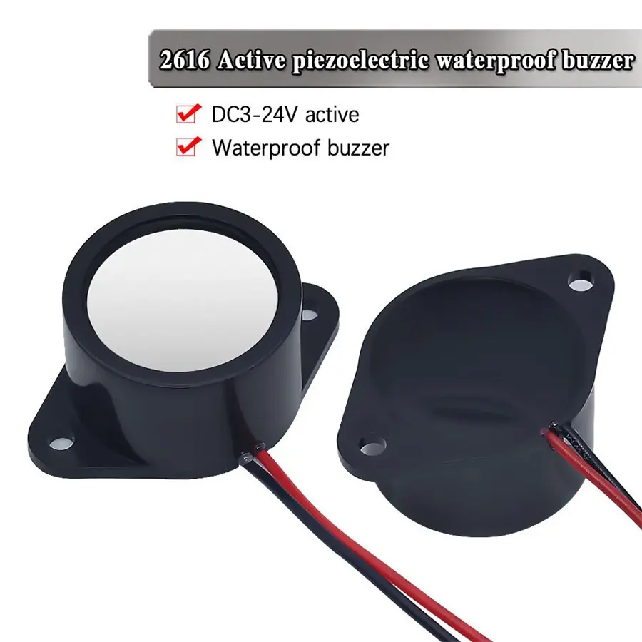 2616 Actieve Piëzo-Elektrische Zoemer 26*16Mm Waterdichte Zoemer Alarm Verzegeld 3-24V 26X16Mm Diy