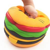 Squishies Jumbo Slow Rising Kawaii Squishie Kucing Hamburger Roti Mainan Raksasa Pereda Stres Fidget Sensorik Mainan Hamburger Lentur