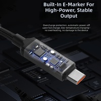Câble USB-C vers USB-C 240W avec charge rapide PD et affichage numérique intelligent, câble de type C tressé en nylon pour ordinateur portable MacBook