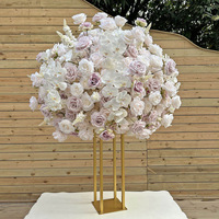 Bouquet de fleurs de mariage européen QiYing Victory, luxe, violet, en plastique, ornements de roses mélangées, accessoires, centre de table fini pour hôtel