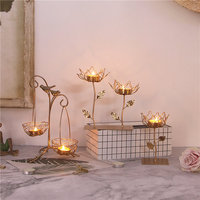 Porte-bougie aromatique en fer forgé doré, style nordique, décoration romantique pour table à manger, décoration de bureau, décoration de mariage, décoration de fête