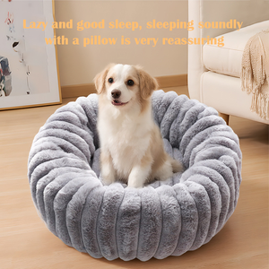 Cama para Mascotas de Invierno, Cálida, de Alta Densidad, Recta, Imitación Piel de Conejo, Nido Largo, Relleno de Algodón PP Sostenible para Perros Pequeños - Product Image 4