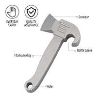 TGZUO Exquisite Titanium Crowbar, outil multi-usage portable EDC pour l'extérieur, pour ouvrir les colis