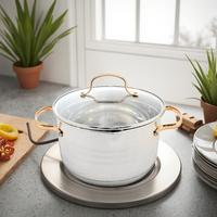 Ensemble de casseroles en acier inoxydable de haute qualité, 10 pièces, respectueux de l'environnement, pots et poêles dorés, couvercles en verre, passe au lave-vaisselle, pour la cuisine à domicile