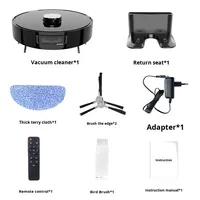 Aspirateur robot 3700PA avec navigation LIDAR, Alexa, connexion Wi-Fi, nettoyage automatique humide/sec pour tapis et sols durs, filtre HEPA, poils d'animaux
