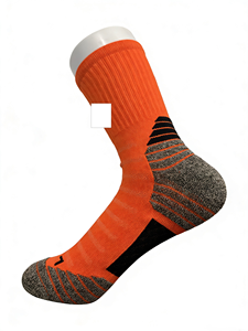Chaussettes de sport en nylon tricoté respirant de haute qualité pour hommes, avec logo personnalisé, antibactériennes, en tissu éponge - Product Image 2