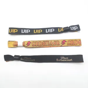 Wholesale Manufacturer Promotion Gift Custom Logo Event Festival Wristbands Woven Polyester Bracelets Events Fabric Wrist Bands