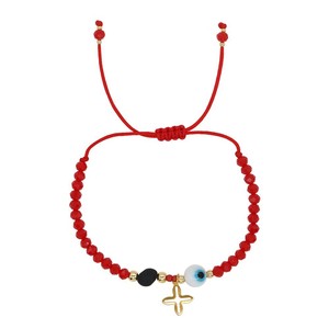 Set di Bracciali Premium Impilabili con Perline Occhio di Allah, Distanziatore Dorato, Intrecciato Regolabile, Amuleto Protettivo, Regalo per Festival e Festività - Product Image 1