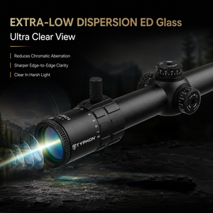 Mira Telescópica TYPHON 1-8X24 SFP Táctica de Caza, Aleación de Aluminio Ajustable, Alta Calidad, Resistente al Agua y a los Golpes, Rellena de Nitrógeno, con Cristal ED - Product Image 6