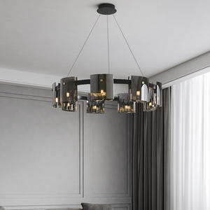 Lustre moderne minimaliste italien Design nordique haut de gamme élégant en verre pour l'éclairage du salon et de la chambre à coucher - Product Image 6