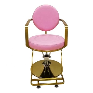 Hot Sale Beauty Salon Equipment Hairdressing Barber Chair pink and Gold Hair Stylist Chair - Product Image 4