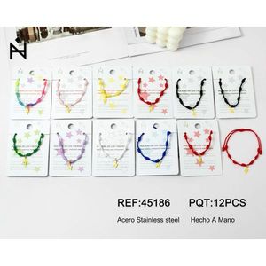 Bracciale Nodo a Sette Stelle in Acciaio Inossidabile Golden Lightning, Fatto a Mano - Product Image 1