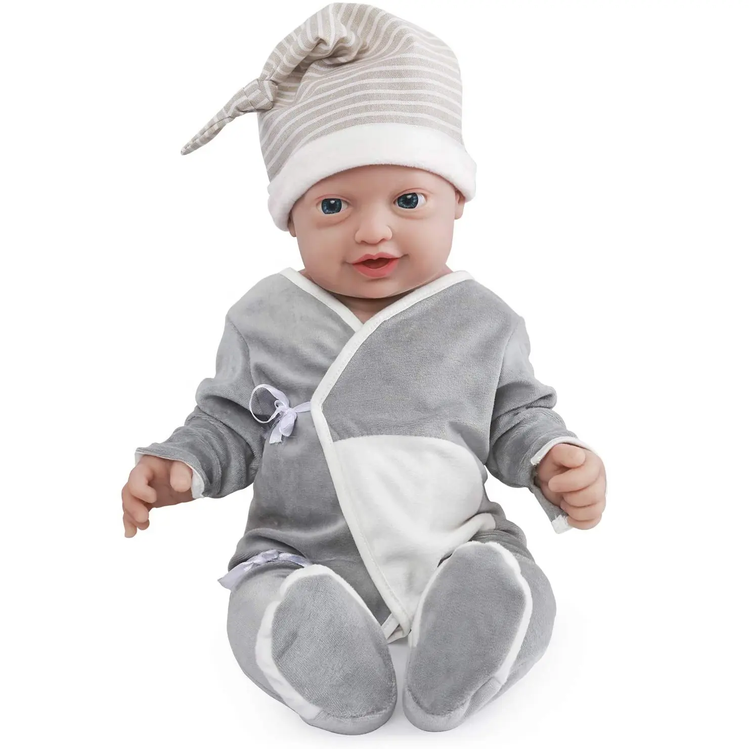 23 इंच यथार्थवादी पूर्ण शरीर ठोस सिलिकॉन पुनर्जन्म बेबी गुड़िया थोक