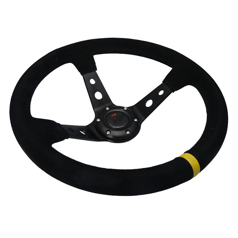 Universal 350mm Deep Suede Steering Wheel Cover for Racing Sports Car Corn Rally Race Style - KOSDA