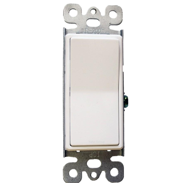 For UL Certified 15A Single Pole Rocker Switch 125V/277V Decorator LED Light Switch for US/Canadian Standard for Wall Mounting