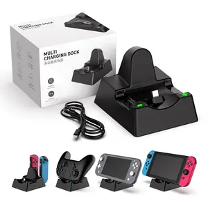 Dock pengisian daya Cepat sakelar 3 in 1 untuk konsol Oled Nintend Joycon Joystick Lite Dock Ns Aksesori