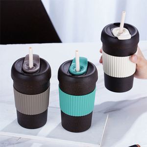 Promotion Coffee Grounds Eco Friendly Custom Logo <b>Reusable</b> Tumbler <b>Cup</b> With Lid - Product Image 5