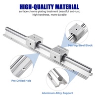 Kit de Rodamientos Lineales de Precisión SBR20, Guías de Eje de Movimiento Lineal de Acero Cromado y Bloque de Rodamiento SBR20UU para CNC Automatizado