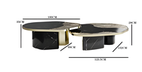 Ensemble de tables basses italiennes de luxe minimaliste, design sculpté à la main, table basse en marbre naturel, mobilier moderne haut de gamme pour la maison
