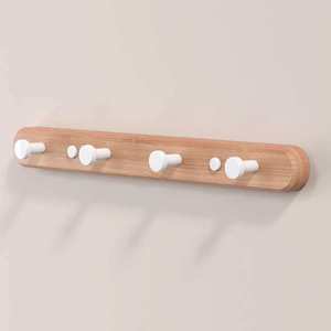 Solid Wood Wall Mounted <b>Hooks</b> With Aluminum Hangers For Bathroom <b>Kitchen</b> No Drill Self Adhesive <b>Hook</b> Rack - Product Image 2
