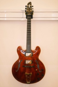 Guitare électrique Yunzhi Luthier artisanale 335 Hollow Body Archtop, table en épicéa massif, dos en érable, touche en ébène, finition brillante, personnalisée - Product Image 2