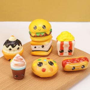 Set de Juguetes Sensoriales de Espuma PU Suave de Levantamiento Lento, con Formas Realistas de Mini Hamburguesa, <span class=keywords><strong>Pizza</strong></span> y Palomitas de Maíz, para Alivio del Estrés y Coleccionistas - Product Image 2
