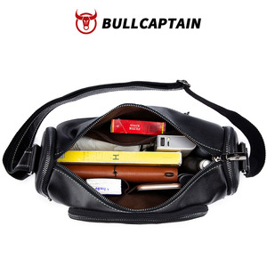 BULLCAPTAIN Men's Cowhide <b>Leather</b> Messenger Bags Laptop <b>Briefcase</b> Satchel Crossbody Bag Men Business Travel Casual Shoulder Bag - Product Image 4