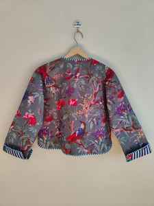 Chaqueta Bomber Reversible Acolchada de Algodón con Estampado Floral, Ecológica, de Manga Corta, Hecha a Mano, Abrigo de Invierno para Mujer - Product Image 6