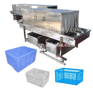 OEM Design Industrial Automatic Turnover Plastic Basket Crate Tray Pallet Box Washer Washing Machine For Plastic Boxes