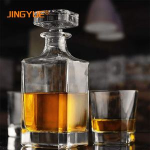 26oz 위스키 디켄터 투명 스토퍼 리드 프리 일반 사각형 디자인. 주류 와인 칵테일 서빙을위한 맞춤형 로고 지원 - Product Image 3