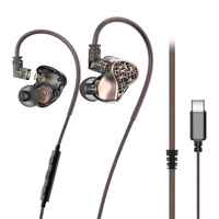 Nouveaux écouteurs intra-auriculaires filaires LM4 avec interface 3,5 mm Type-C, écouteurs IEM pour le sport, la musique et les jeux