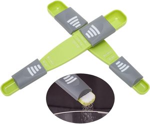Cuillères doseuses en plastique réglables à double extrémité avec échelle, ensemble de cuillères doseuses - Product Image 2