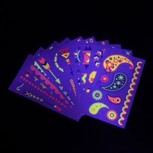 Adesivi per Tatuaggi Temporanei GP Super Luminosi e Riutilizzabili, Fluorescenti UV al Buio, Adesivi per Viso e Corpo in PVC per Decorazioni per Feste - Product Image 1