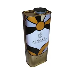 Hotsale Round Tin Oil Can Custom Printed Olive Oil Tin Mockup Decorative Tin Can for Oil