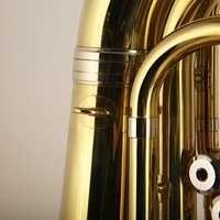 Gold Lacquer 4 Piston Brass Instrument Marching Bb Tone Tuba