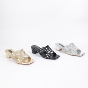 Sandalias de tacón grueso de verano, zapatos de mujer calados, zapatos y zapatillas de diamantes de imitación inusuales - Product Image 4