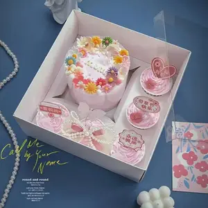 New style 5pcs 8pcs cupcake box baking packing egg tart muffin cupcake box with transparent PVC lid