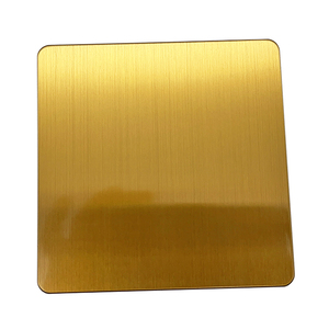 Tôles d'acier inoxydable colorées ASTM 304 316L brossées finition cheveux <span class=keywords><strong>de</strong></span> bison, <span class=keywords><strong>cuivre</strong></span> rouge, or, avec revêtement PVD et anti-traces <span class=keywords><strong>de</strong></span> doigts - Product Image 1