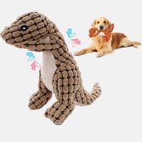 Jouet en peluche dinosaure pour chien, jouet à mâcher couineur pour chien, jouet interactif de dessin animé durable pour le nettoyage des dents, animal en peluche doux pour la dentition des chiots