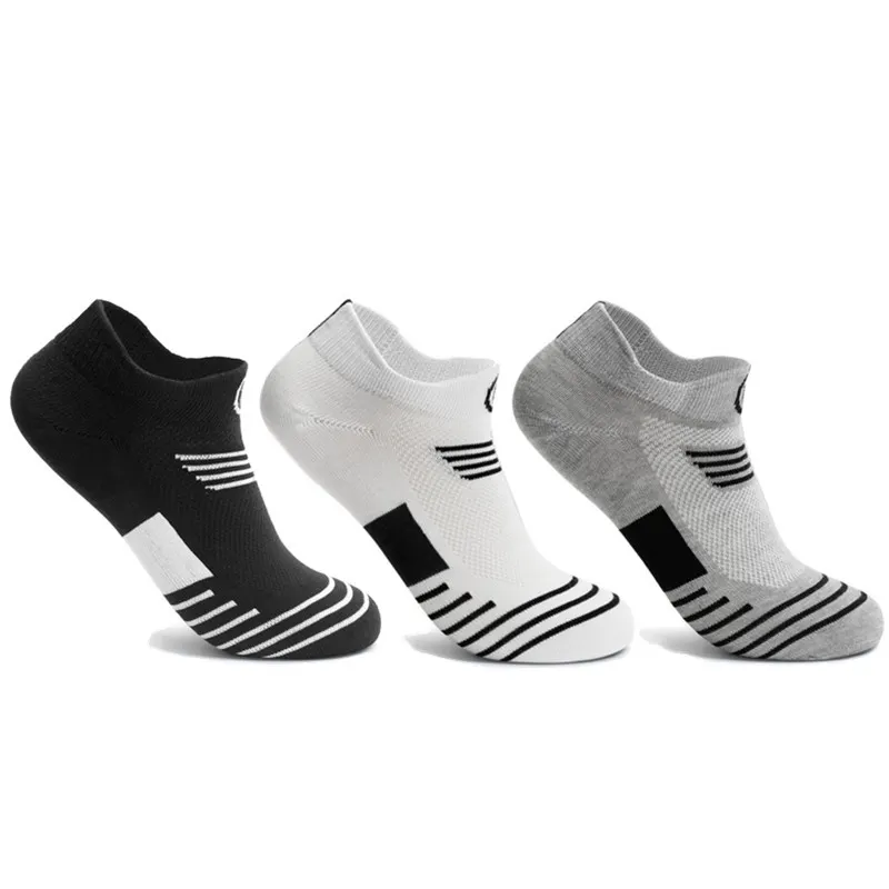ULTRON White Black Thick Cotton spandex Gym Short Ankle Low Cut Sport Socks Athletic Sock Permeability Non Slip Men S