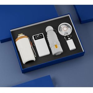 Ensemble cadeau d'entreprise personnalisé de luxe FX avec logo imprimé, 4 en 1, comprenant un parapluie avec ventilateur, article cadeau promotionnel - Product Image 2