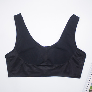 Soutien-gorge de sport push-up en forme de C, bonnets moulés fins, sans coutures, sculptant la silhouette pour femme, noir, couleur chair, bretelles fixes, sans bouton - Product Image 3