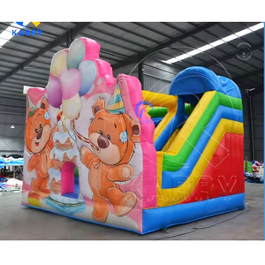 Château gonflable combiné pour enfants en PVC, toboggan, ours en peluche, léger, garantie 3 ans pour la cour - Product Image 2