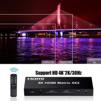 Xput Nouveau Design Haute Vitesse 4K 3D 1080P HDMI Vidéo Matrice Commutateur 4x2 4 en 2 Sorties hdmi Commutateur Splitter Box avec Edid