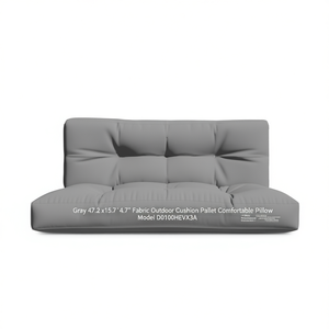Cojín Acolchado de Tela Gris para Exteriores, Diseño Sólido para Todas las Estaciones, 47.2x15.7x4.7 Pulgadas, Cómodo para el Hogar, Modelo D0100HEVX3A - Product Image 1